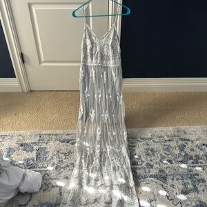 Altar’d State Elegant White Lace Maxi Dress